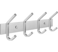 YUET Door Hooks, Towel Hook Stainless Steel Coat Hooks Wall Mounted Screw in Modern Metal Heavy Duty Coat Rack Row of Hooks Hanger Robe Clothes Hat Hook for Bathroom Bedrooms (Silver)