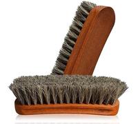 YUET Double Shoe Brush, 2pcs Premium Horsehair Shine Polish Brushes Horse Hair Bristles Brush for Boots, Shoes, Car Seats, Sofas, Bags (2 Pcs)