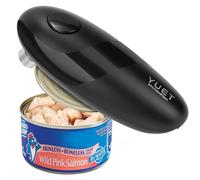 YUET Electric Can Opener, Battery Powered Electric Tin Opener with Magnetic Lid Lifter for Round Oval Square Cans, One-Touch Automatic Open & Close, 4 AA Batteries Required (Not Included)