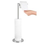 YUET Freestanding Toilet Roll Holders Free Standing Folding Paper Holder Stand Storage Stainless Steel Bathroom, Anti Rust Pedestal Free-Standing Dispenser Holds 5 (Chrome)