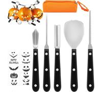 YUET Halloween Pumpkin Carving Kit, Pumpkin Carving Tools Set, 5 Pcs Halloween Pumpkin Carving Tools for Halloween Decorations (Black)