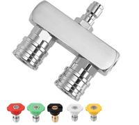 YUET Pressure Washer Accessories Dual Turbo Nozzle, 1/4 Inch 5000 PSI Spray Turbo Nozzle Gun 1/4" Quick Connect, with 5 Pack Pressure Washer Cleaner Gun Spray Nozzles Tips