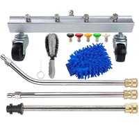 YUET Pressure Washer Undercarriage Cleaner Water Broom, Under Car Wash, with Extension 45 Degree Angled Wand, Pressure Washer Accessories Water Spray Cleaning Floor Tool, 4000PSI Wands (for Karcher)