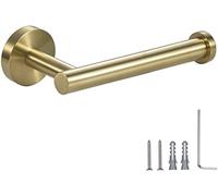 YUET Toilet Roll Holder Paper holders Dispenser Wall Mounted Round Mounting Tissue Stand Hanger Bathroom Kitchen Storage Chrome SUS 304 Stainless Steel (Brushed Gold)