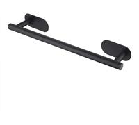 YUET Towel Rail Adhesive 30CM Hand Towel Holder Bar Bathroom Holders No Drill For Bathrooms Kitchen Dish Cloths Hanger 304 Stainless Steel RUSTPROOF Wall Mounted 12'' Black