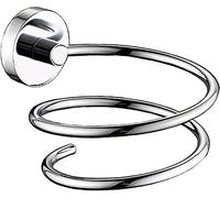 YUET Wall Mounted Blow Spiral Hair Dryer Holder Stainless Steel Construction Chromed Shelf Rack Stand Hanger Storage For Bathroom Shower Room Silver