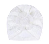 Yuetide Newborn Baby Hat Soft Stretchy Floral Flower Turban Caps Beanies Infant Girls Boys Nursery Hospital Caps Blanc
