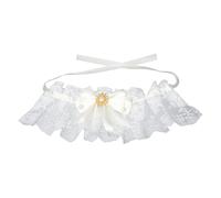 yueton 1 Pack Cute Cat Lace Bib Collar Sweet Bow Lace Bib Elegant Faux Pearl Collar Adorable Pet Bandana for Cats Puppy
