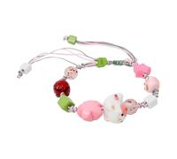yueton 1 Pack Lucky Cat Bracelet Cute Handmade Braided Bracelet Colorful Ceramic Beads Bracelet Adorable Star Beaded Bracelet