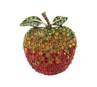 yueton 1PCS Bling Fruit Shape Rhinestone Brooch Pin Cute Apple Brooch Sparkling Red Apple Brooch Christmas Eva Lapel Pins Clothes Accessories