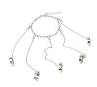 yueton 1Pcs Chain Bracelet Ring One Open Ring Hip Hop Punk Retro Bundy Finger Ring for Women's and Men's Gothic Stackable Knuckle Ring Set