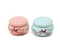 yueton 2 Pack Chinese Style Porcelain Dappen Dish Acrylic Liquid Power Ceramic Container for Home Nail Art Supplies, Salon