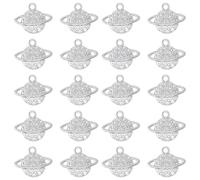 yueton 20PCS Bling Planet Charms Imitation Diamond Planet Charms Sparkling Saturn Pendant for Necklace Earrings DIY Jewelry Making