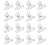 Yueton 24pcs Clear Plastic Bulldog Clips, Office Paper Clamps, 30mm, Clear
