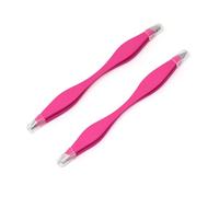 yueton 2pcs Double End Precision Pointed and Slant Tip Tweezers Set for Eyebrow and Ingrown Hair