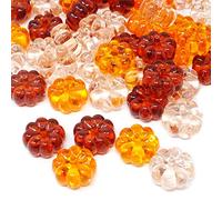 yueton 48PCS Acrylic Fall Decorations Acrylic Pumpkin Ornaments Plastic Pumpkin Beads Without Holes for Thanksgiving Halloween Fall-Themed Party Harvest Festival Autumn Table Scatter Fall Vase Filler