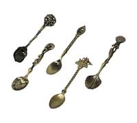 yueton 5Pack Vintage Coffee Teaspoon Creative Mini Dessert Spoons Unique Sugar Spoon Tea Spoon Cake Spoon Stirring Spoon Exquisite Tableware