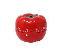 yueton Kitchen Craft Mechanical Wind Up 60 Minutes Timer 360 Degree Rotating Tomato Shape Kitchen Cooking Timer Red