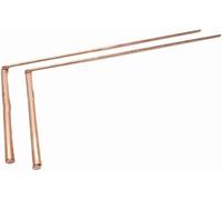 YUETTYY 2 Pack Copper Dowsing Rods, 99.9% Copper Detector Rod, Water Divining Rods Detector Rod For Water Treasure Hand Finding Tools (Single head - flat bead)