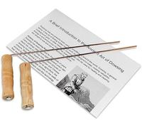 YUETTYY 2 Pack Copper Dowsing Rods,99.9% Pure Copper Probes Rod,Dowsing Rods Copper, With Wooden Handles Copper Dowsing Rod Rotation Tool for Divination/Water/Treasure/Finding Tools