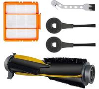 YUETTYY 5 Pcs Replacement Main Brush Filter Side Brush Kit for Shark RV2001WD AV2001WD Robot Vacuum Parts Accessory Sets,1 Main Roller Brush 2 Side Brushes 1 HEPA Filter 1 Cleaning Brush