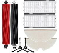 YUETTYY 8 Pcs Replacement Parts Main Roller Brush Side Brush Filters Kits For Roborock Q8 MAX, MAX Plus Vacuum Cleaner Spare Parts Accessories Sets 2 Main Brush, 2 Side Brushes, 2 Filters, 2 Mop Pads