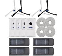 YUETTYY Accessory Set Compatible with For E-covacs, Compatible with For D-EEBOT X2、X2 Pro、DEX86 Vacuum Cleaner,4 side brushes, 4 replacement filters, 4 filter bags, 4 cleaning cloths
