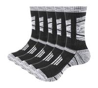 YUEVO SPORTS Thick Mens Socks Wicking Work Socks Hiking Walking Boot Socks | Cotton Rich, Lycra Stretch, Padded Sole, Anti-Odor, for Outdoor Military Western Steel Toe Work Boot