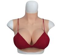 Yuewen 5th Generation Silicone Breastplate with Silicone Filler or Cotton Filler C D G Cup Breast Plates Touch Realistic (Cream, C Cup Silicone Filler)