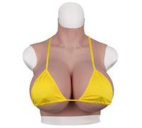 Yuewen Realistic Silicone Breastplate B-XXL S Gup Silicone Filler With Bloodshot Reasonable Body Design Silicone Breast Fit All Body Type Wear Comfortable (Beige, E)