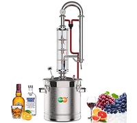 YUEWO 5.8 Gal 22 litres Water Distiller Ethanol Moonshine Still Kit Complete with Thumper Whiskey Barrel Home Brewing Kit for Home Countertop