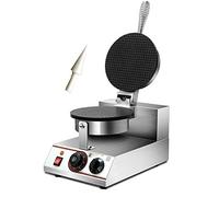 YUEWO Electric Ice Cream Cone Waffle Maker Machine Egg Roll Bowl Machine Waffle Cone Maker Stainless Steel Body Nonstick Surface for Commercial Home Use 1200W 220V