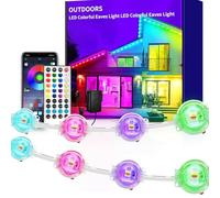 YUEWO Permanent Outdoor Lights, Smart RGB Eaves LED Lights 45M IP67 Waterproof with App/Remote Control Music Sync DIY Scene Mode for Rooftop Decoration, Garden Decoration,Christmas,HalloweenParties