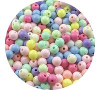 YUEXIGO 200pcs Acrylic Round Beads for Crafts 10mm Resin Candy Color Spacer Beads with Hole for Jewelry Making Sewing Crafts Decoration Necklaces Bracelets Earrings Supplies(Light Mix Colors)