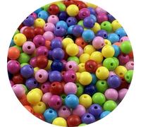 YUEXIGO 200pcs Acrylic Round Beads for Crafts 10mm Resin Candy Color Spacer Beads with Hole for Jewelry Making Sewing Crafts Decoration Necklaces Bracelets Earrings Supplies(Dark Mix Colors)