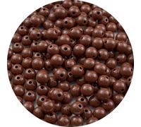 YUEXIGO 200pcs Acrylic Round Beads for Crafts 10mm Resin Candy Color Spacer Beads with Hole for Jewelry Making Sewing Crafts Decoration Necklaces Bracelets Earrings Supplies(Brown)