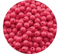 YUEXIGO 200pcs Acrylic Round Beads for Crafts 10mm Resin Candy Color Spacer Beads with Hole for Jewelry Making Sewing Crafts Decoration Necklaces Bracelets Earrings Supplies(Rose Red)