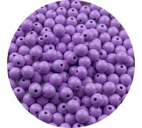 YUEXIGO 200pcs Acrylic Round Beads for Crafts 10mm Resin Candy Color Spacer Beads with Hole for Jewelry Making Sewing Crafts Decoration Necklaces Bracelets Earrings Supplies(Light Purple)