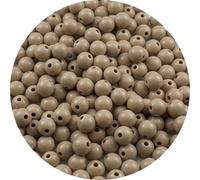 YUEXIGO 200pcs Acrylic Round Beads for Crafts 10mm Resin Candy Color Spacer Beads with Hole for Jewelry Making Sewing Crafts Decoration Necklaces Bracelets Earrings Supplies(Light Brown)
