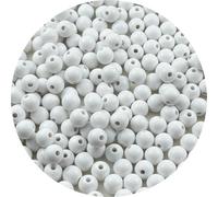 YUEXIGO 200pcs Acrylic Round Beads for Crafts 10mm Resin Candy Color Spacer Beads with Hole for Jewelry Making Sewing Crafts Decoration Necklaces Bracelets Earrings Supplies(White)