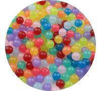 YUEXIGO 200pcs Acrylic Round Beads for Crafts 10mm Resin Candy Color Spacer Beads with Hole for Jewelry Making Sewing Crafts Decoration Necklaces Bracelets Earrings Supplies(Jelly Mix Colors)