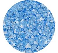 YUEXIGO 400pcs 8mm Acrylic Round Faceted Beads for Crafts Faceted Spacer Beads for Sewing Crafts Decoration Necklaces Bracelets Earrings Jewelry Making(Light Blue)
