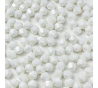 YUEXIGO 500pcs 3mm Bicone Glass Crystal Beads for Jewelry Making, Faceted Bicone Glass Spacer Beads for Bracelet Earring Necklace DIY Craft(White)
