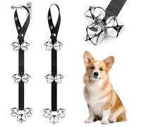 YueXing Dog Potty Bells for Door, Adjustable Training Bells with Chew-Resistant Rope, 7 Loud Stainless Steel Bell Toilet Signal for Puppy Housebreaking and Scratch-Free Door Protection(2pcs)