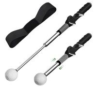 YueXing Golf Swing Trainer, Retractable Right-Handed Golf Grip Training Aid with Arm Band for Rhythm, Tempo & Chipping Practice, Indoor/Outdoor Use,Golf Training Equipment Gift for Men Women
