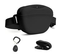 YueXing Silicone Dog Treat Pouch with Training Clicker,Portable BPA-free Training Treat Bag with Belt & Magnetic Closure for Walking,1.67 Cup/400ml Capacity(Black)