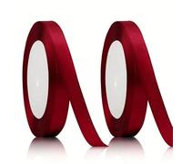 Yuexitech 2 Rolls Burgundy Ribbon，Double Sided Polyester 20mm X 22m(24 Yards) Gift Wrapping Ribbon for Crafting, Gift Wrapping, Balloons, DIY Sewing Project, Hair Bows and Cake Decoration