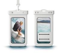 Yuexitech Waterproof Phone Case for Swimming，2 Pack IPX8 Waterproof Phone Pouch，Underwater Phone Cases for iPhone 16 15 14 13 12 Pro XS, Samsung S24 S23 S22, Huawei P60 Mate 60 up to 7.2" White