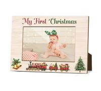 YUEXLL My First Christmas Picture Frame, Photo Frames with HD Plastic Cover