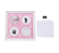 YUEYASHUX Baby Handprint Footprint Kit Wear Strong Plastic Density Board Baby Print Frame Kit Display Ideal for Newborn Boys Girls Nursery Decor (Blue) (Pink)